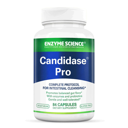 Enzyme Science Candidase Pro bottle label for daily gut support