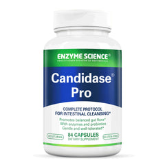 Enzyme Science Candidase Pro bottle label for daily gut support
