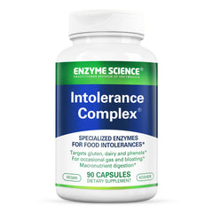 Enzyme Science Intolerance Complex bottle; supports sensitive diets with broad digestive enzyme coverage.