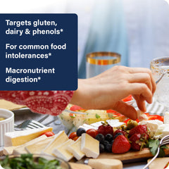 Enzyme Science Intolerance Complex digest visual; supports fats, fiber, and carbohydrate digestion.