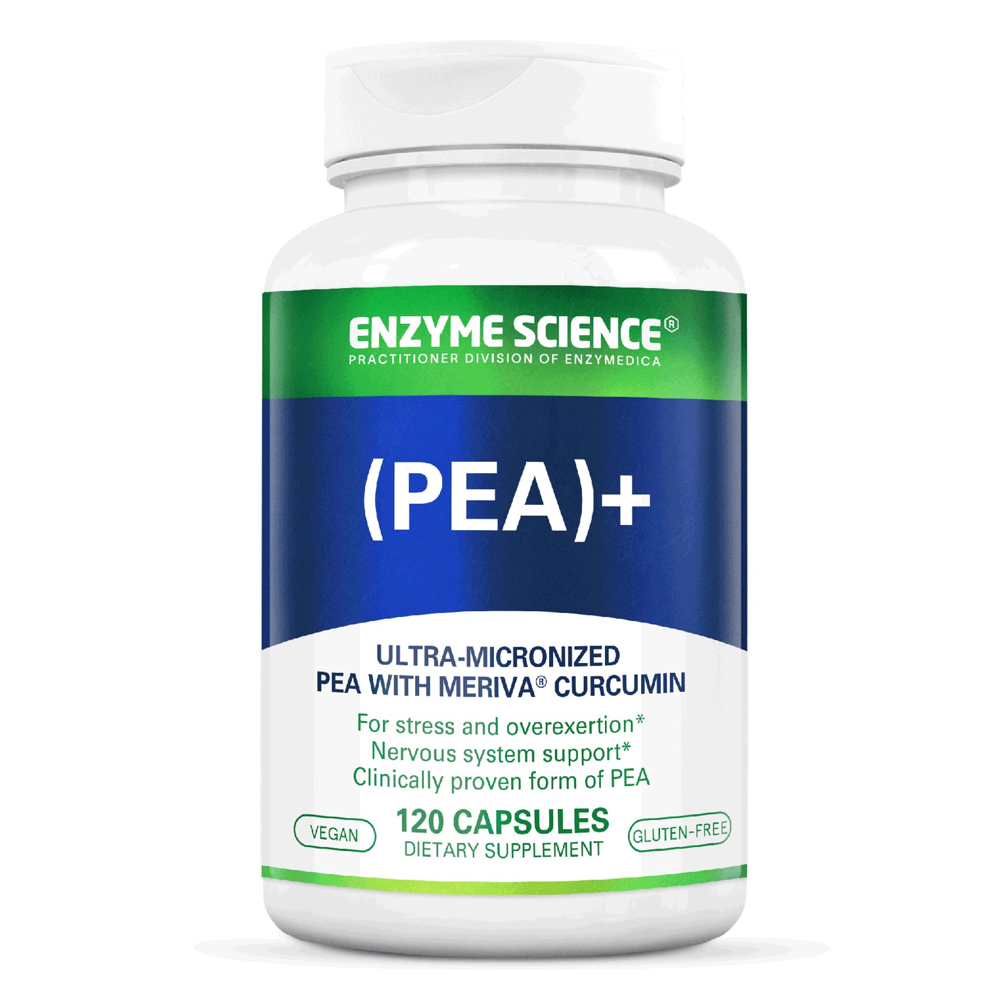 Enzyme Science Pea + Turmeric supplement bottle shown for daily physiological support.
