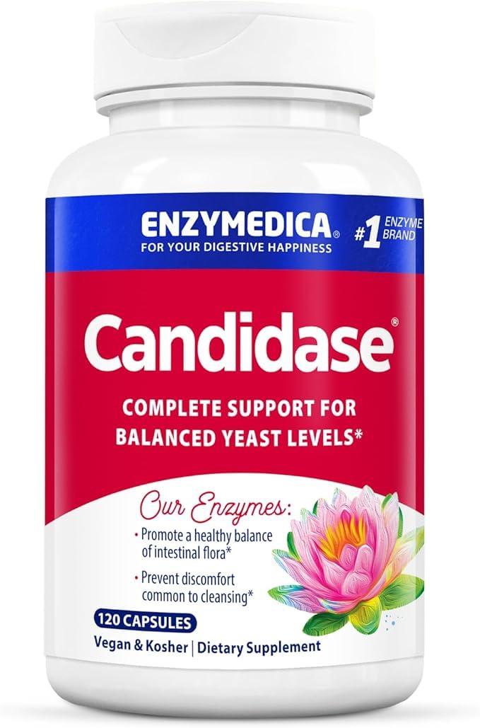 Enzymedica Candidase bottle front for gentle cleansing support