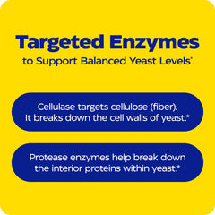 Enzymedica Candidase dosage card shows timing and empty-stomach guidance for digestion