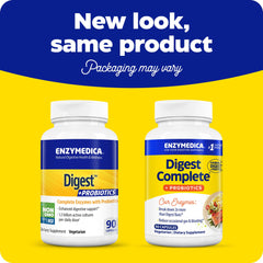 Enzymedica Digest Complete + Probiotics bottle front, 800M CFU highlighted.