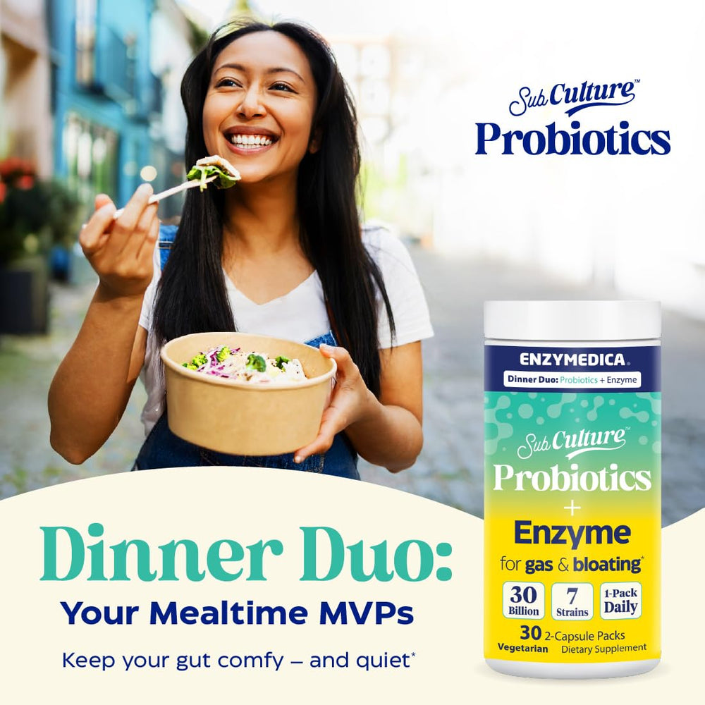 Dinner Duo seven-strains badge indicating probiotic diversity.