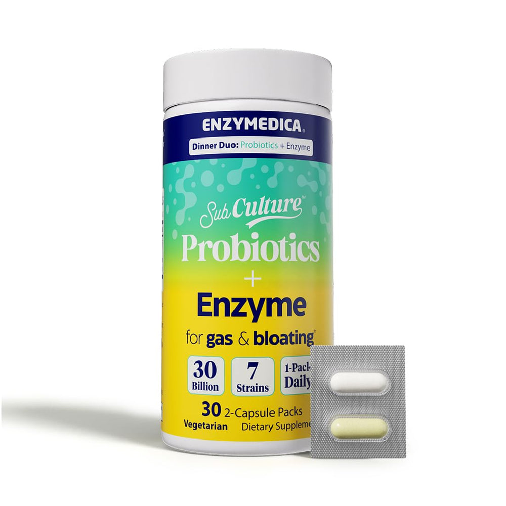 Enzymedica Dinner Duo box front highlighting vegetarian probiotic-enzyme blend.