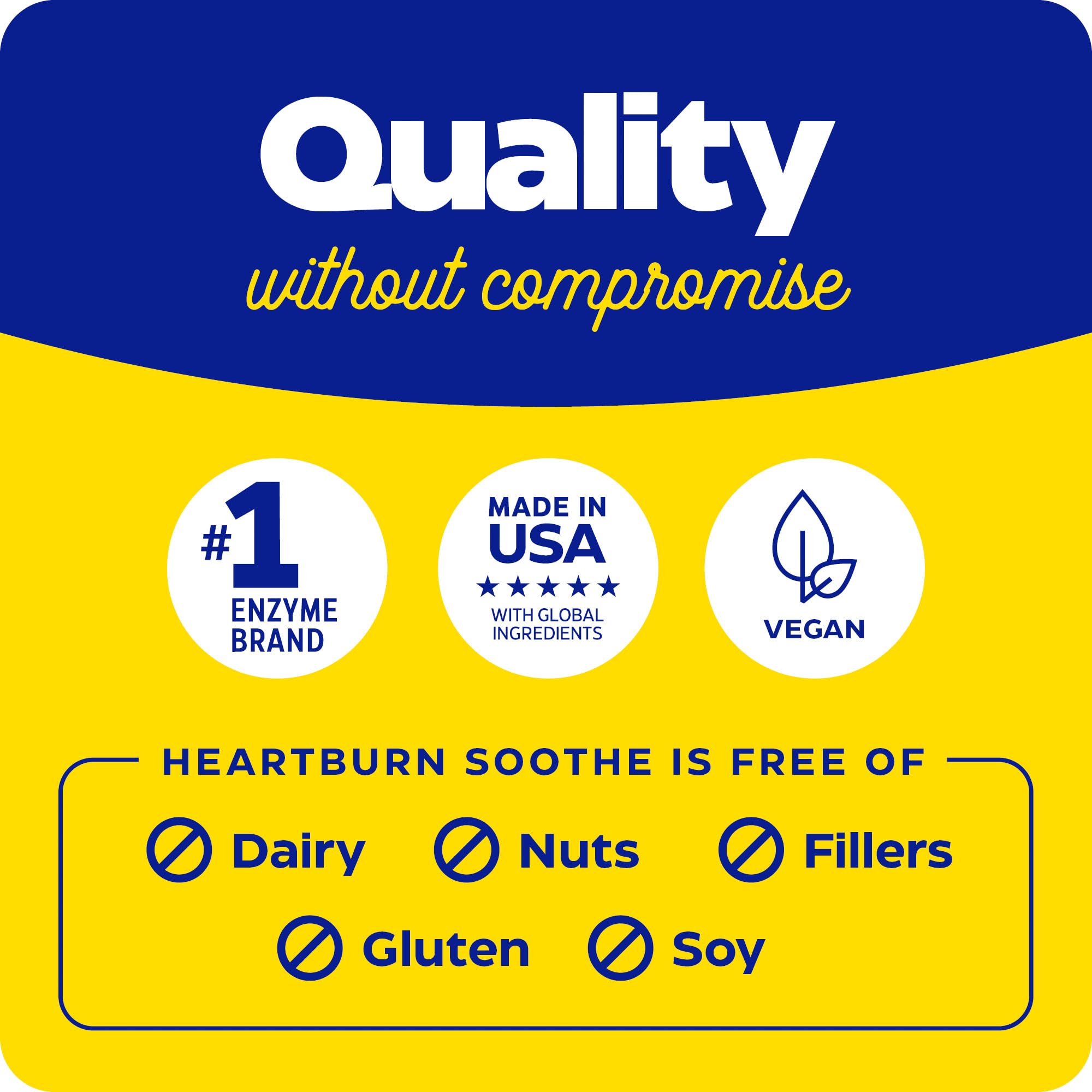 Nutrition label close-up on Enzymedica Heartburn Soothe bottle