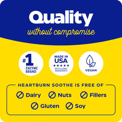 Nutrition label close-up on Enzymedica Heartburn Soothe bottle