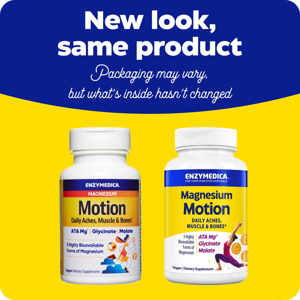 Enzymedica Magnesium Motion in hand suggests easy daily supplementation