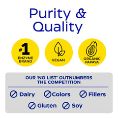 Enzymedica Papaya Enzymes Vegan badge on package highlights plant-based digestive support