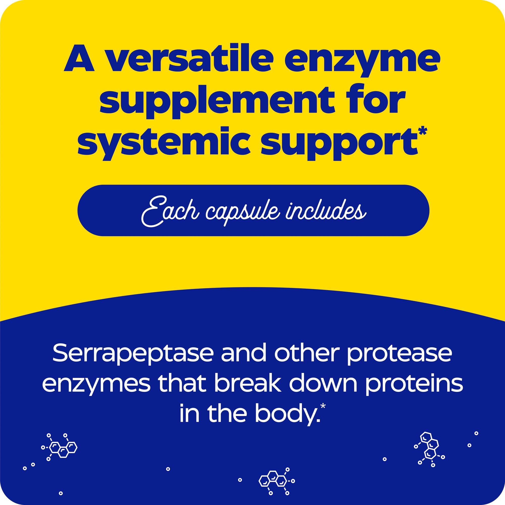 Close-up SerraGold label shows Thera-blend enzyme activity across pH