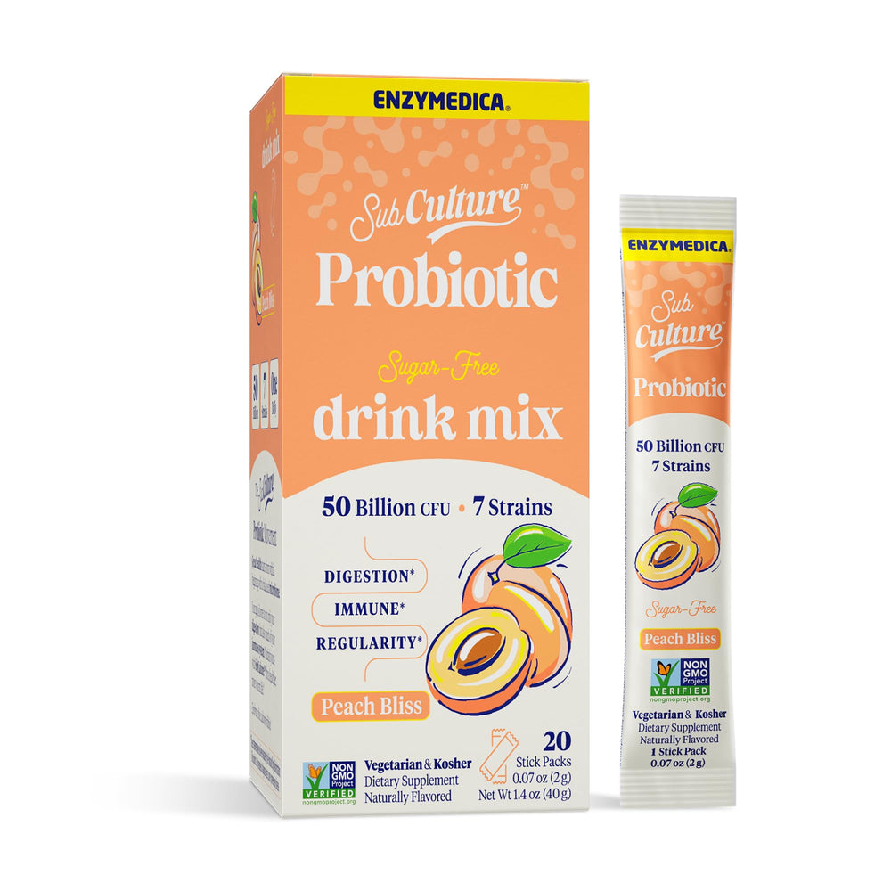 Enzymedica SubCulture Peach Bliss stick pack for daily digestive support