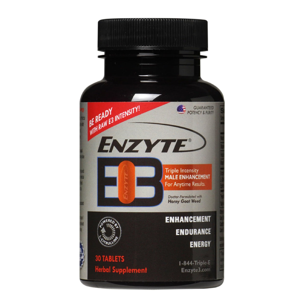 Enzyte MRC Enzyte3 bottle on display, highlighting natural male enhancement for daily vitality.