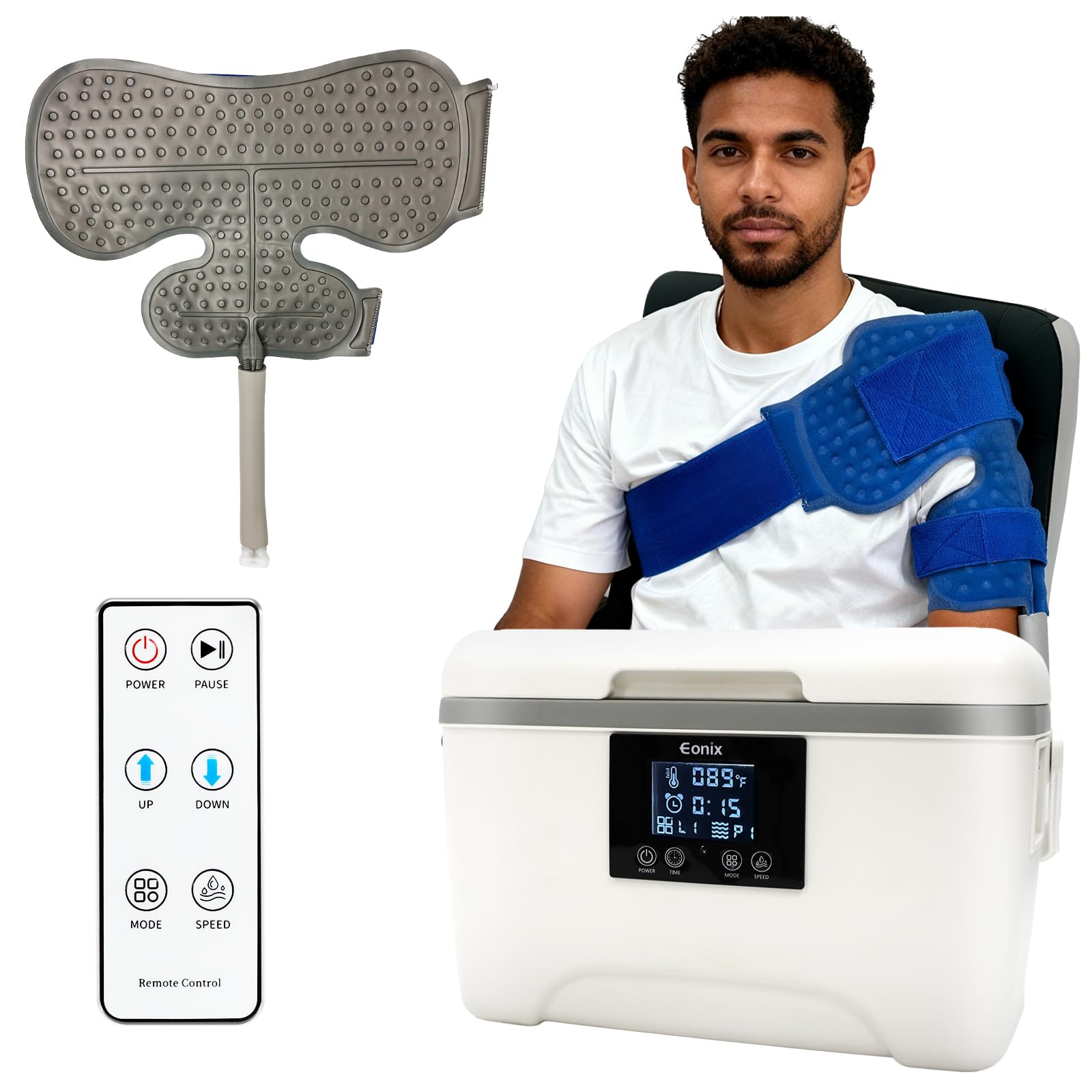EONIX cold therapy machine with digital panel for precise control.