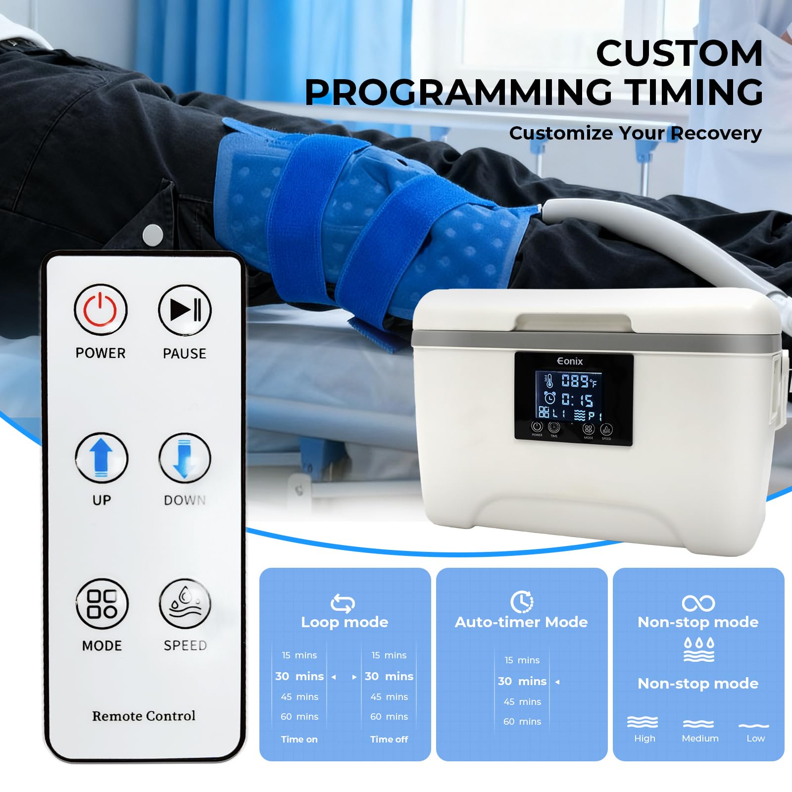 EONIX quiet operation enables overnight recovery sessions.