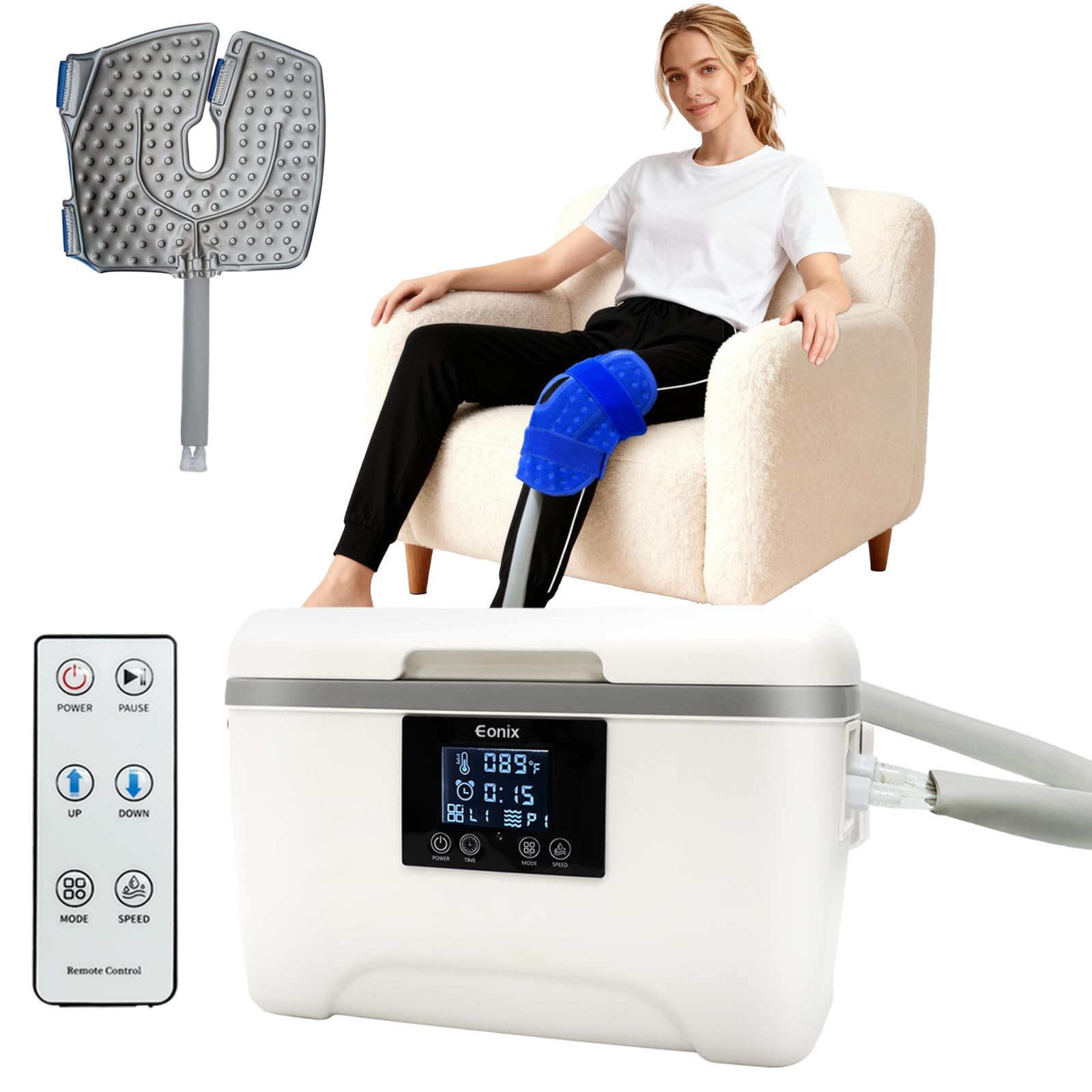 EONIX cold therapy machine remote panel for easy programmable sessions.