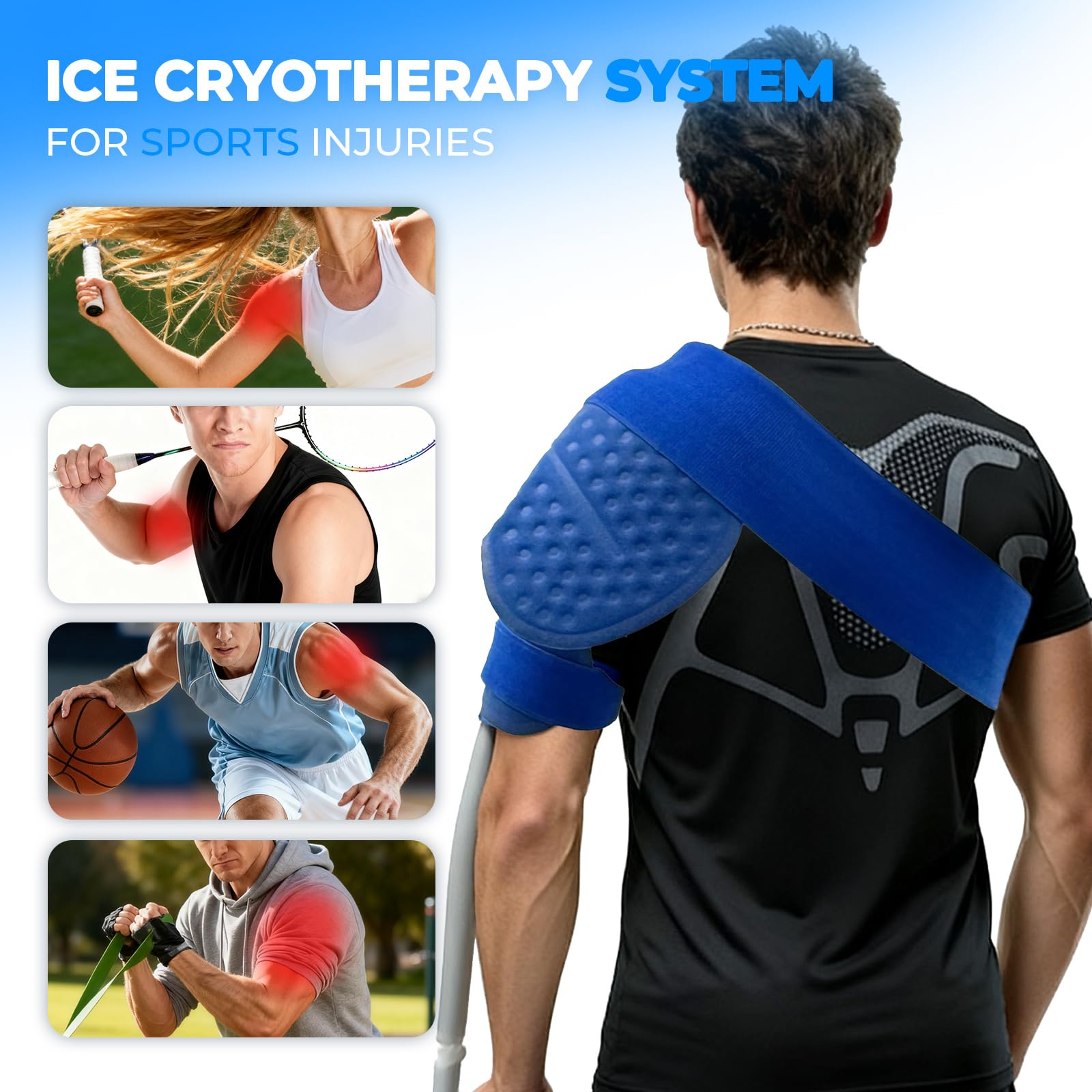 Ergonomic belts keep pads secure for stable therapy.