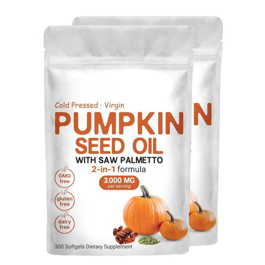 EOQIFJM pumpkin seed oil capsules with saw palmetto support hair health and skin radiance.