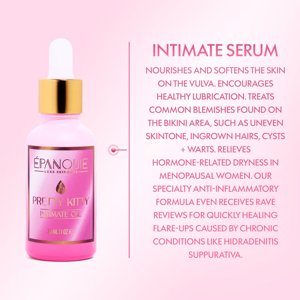 Applying Epanouie Skin to bikini area for soothing hydration