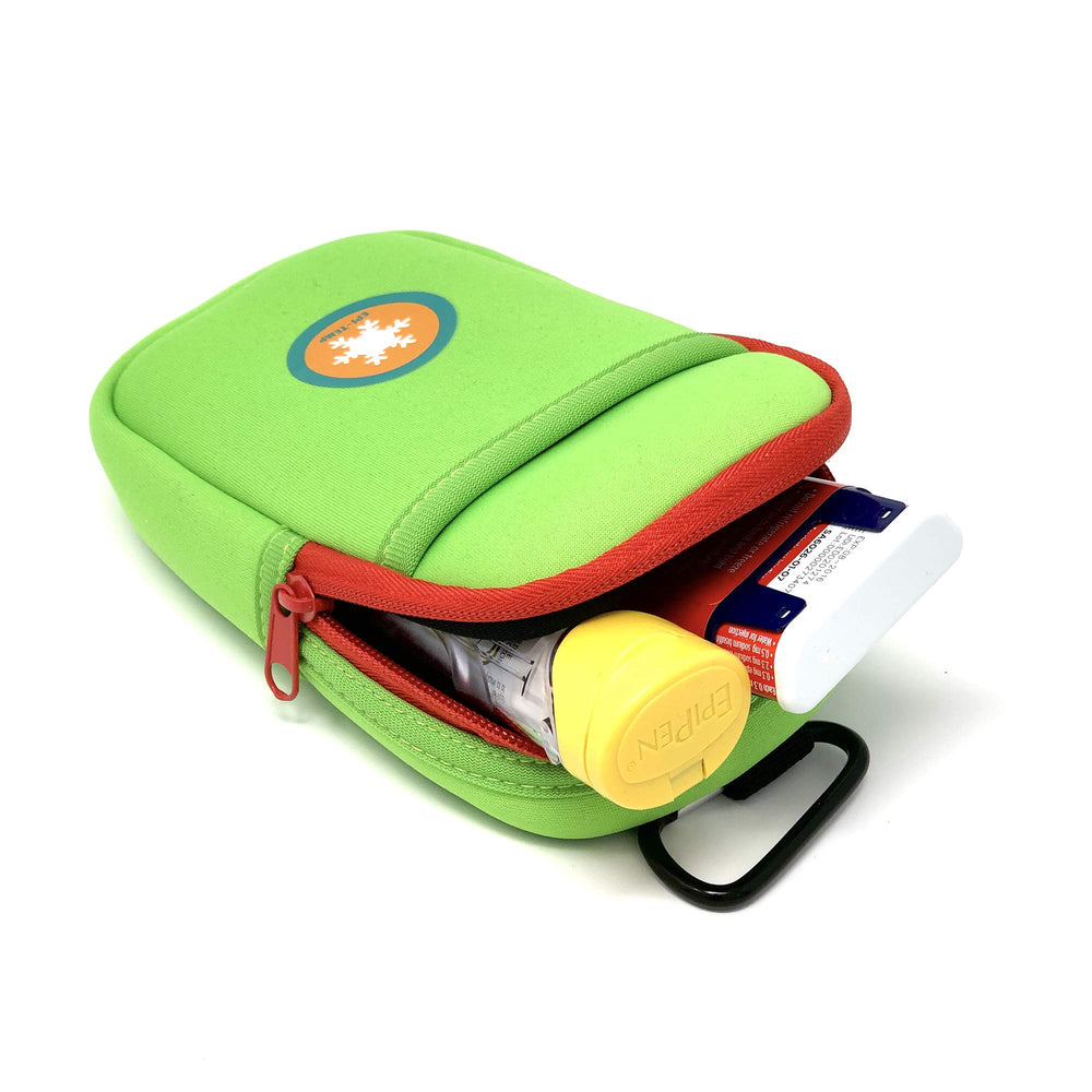 EPI-TEMP belt clip carabiner attachment for hands-free carrying.