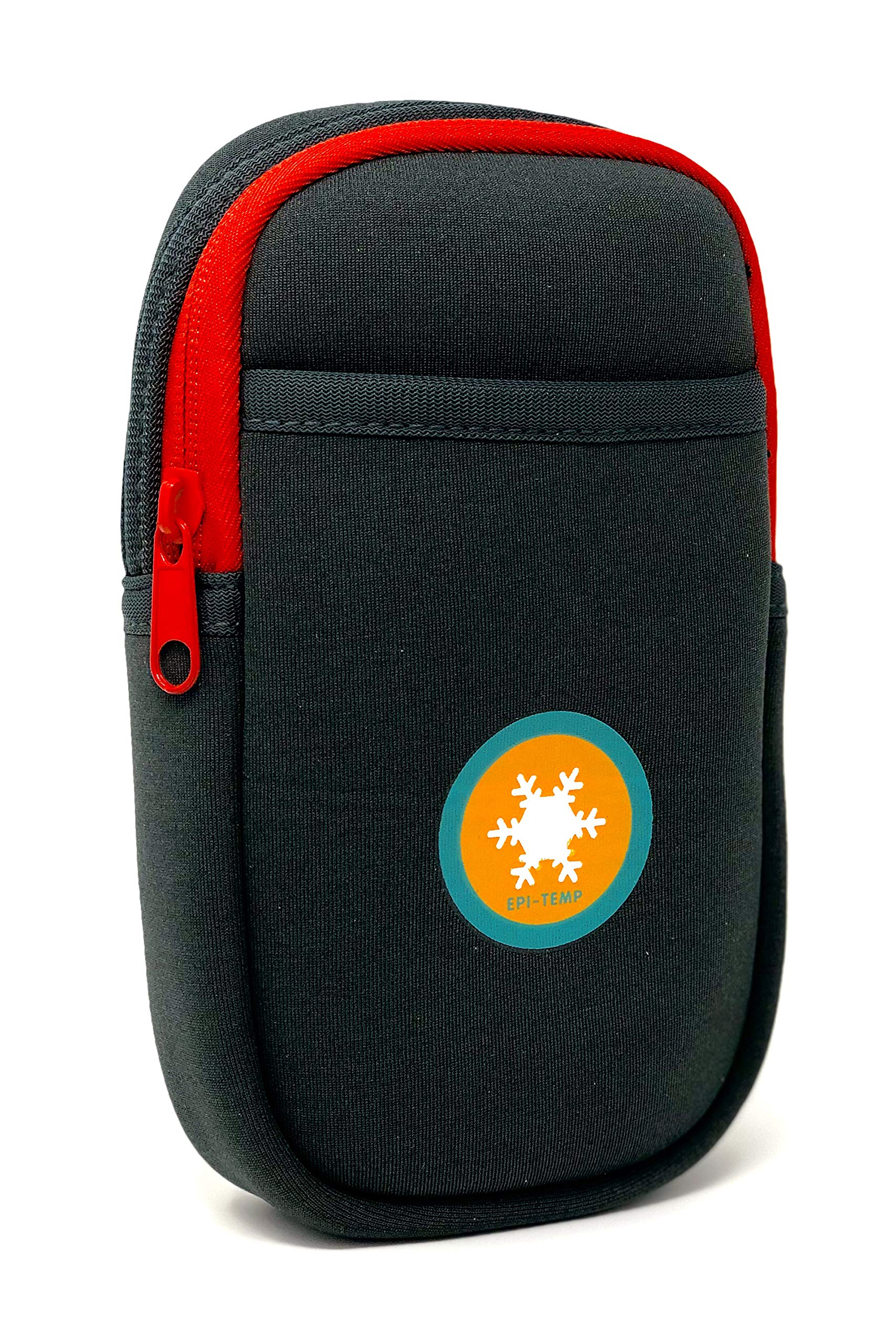 EPI-TEMP gray belt clip secures the case during active days