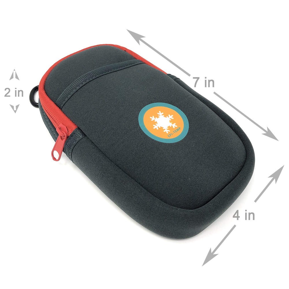 EPI-TEMP gray external pocket stores allergy information securely