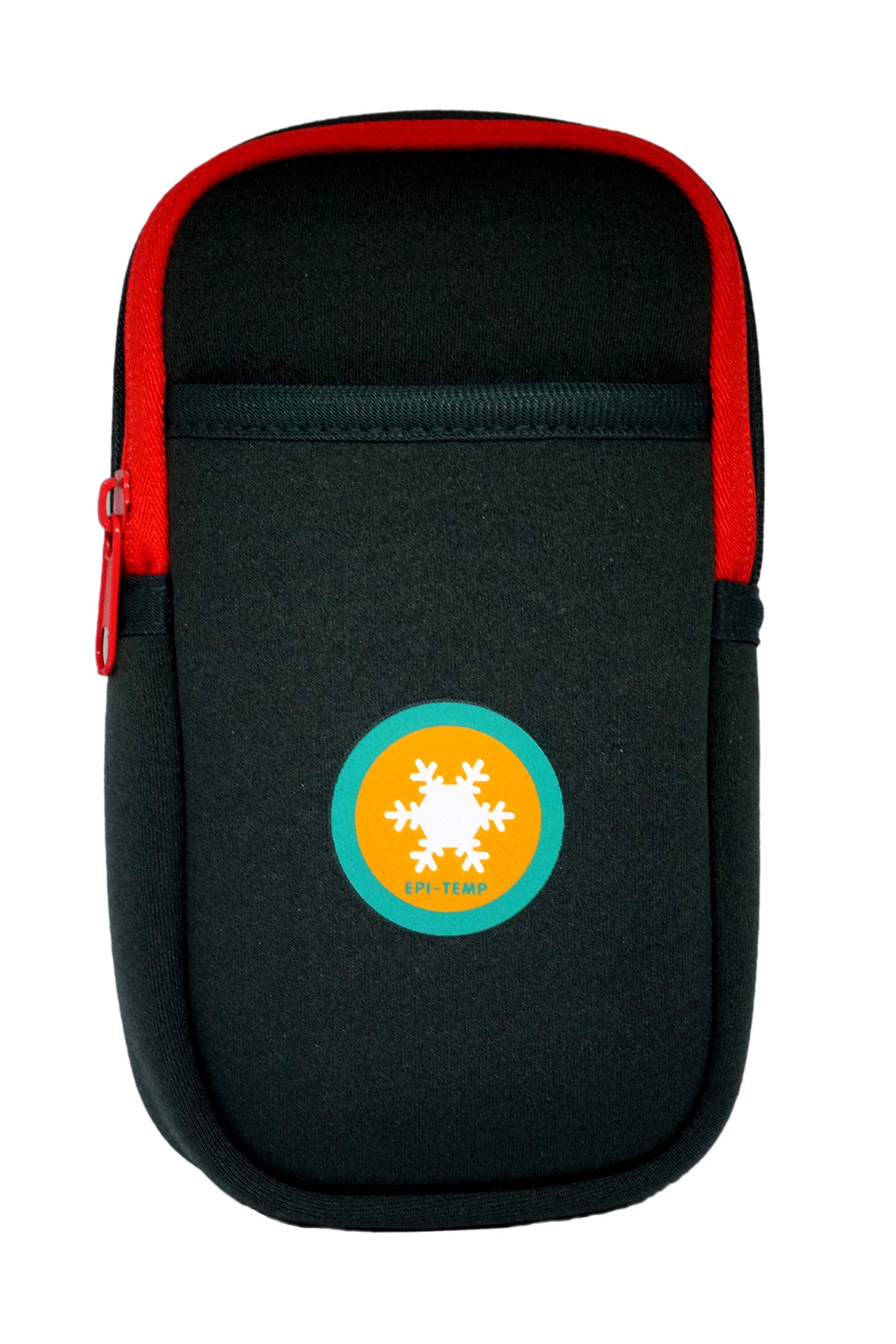 EPI-TEMP gray insulated pouch keeping epinephrine at a safe storage temperature