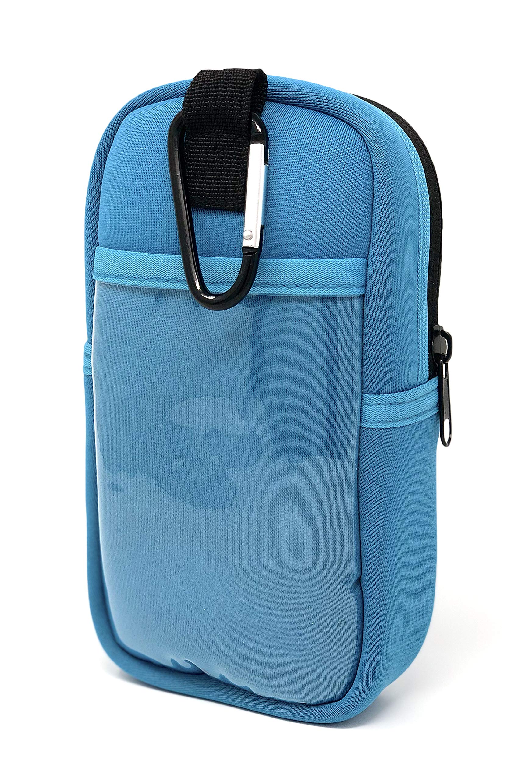 EPI-TEMP Teal Case Belt Clip demonstrates secure on-the-go carrying.