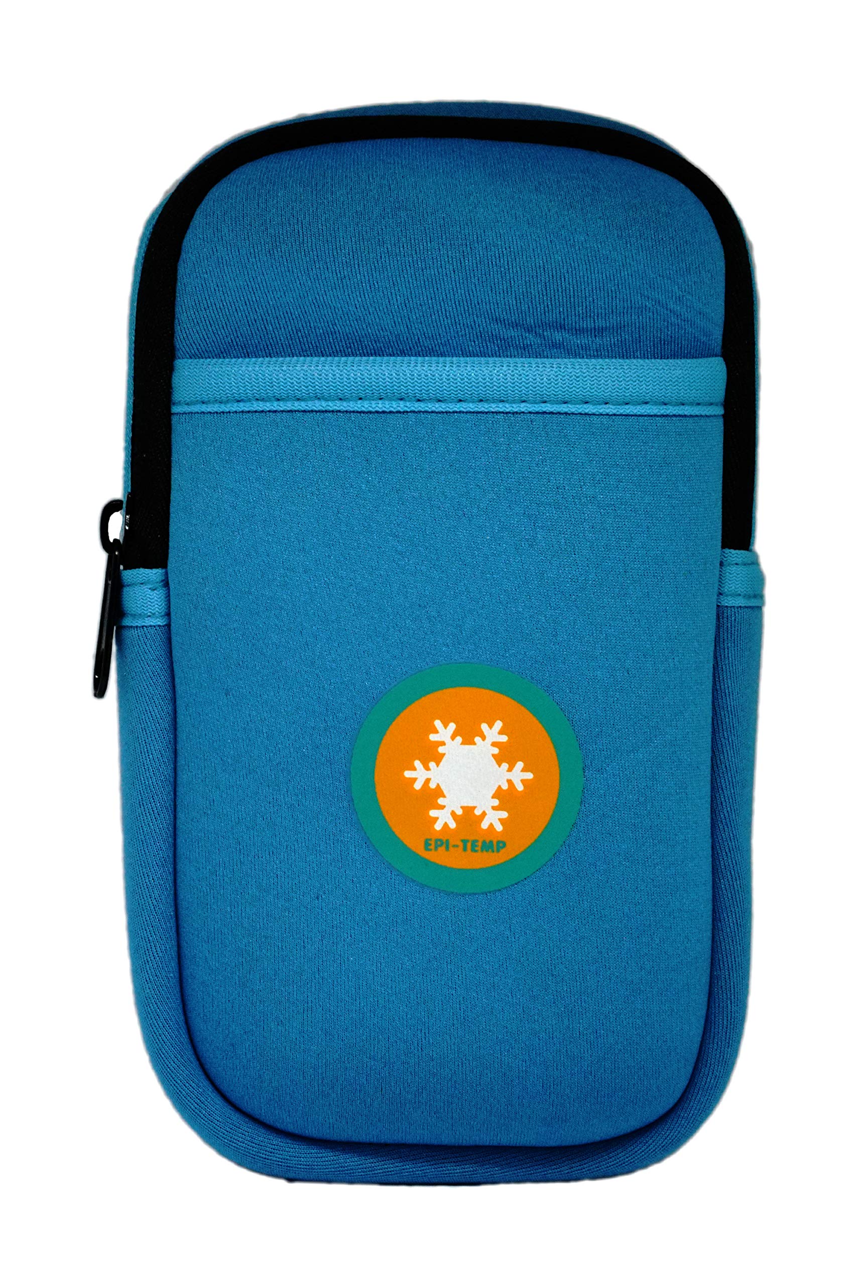 EPI-TEMP Teal Case Open shows ready-to-use pocket with epinephrine stored safely during travel.