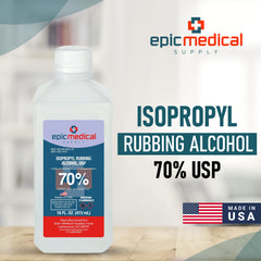 Epic Medical Supply 70% USP label indicates reliable antiseptic formula.