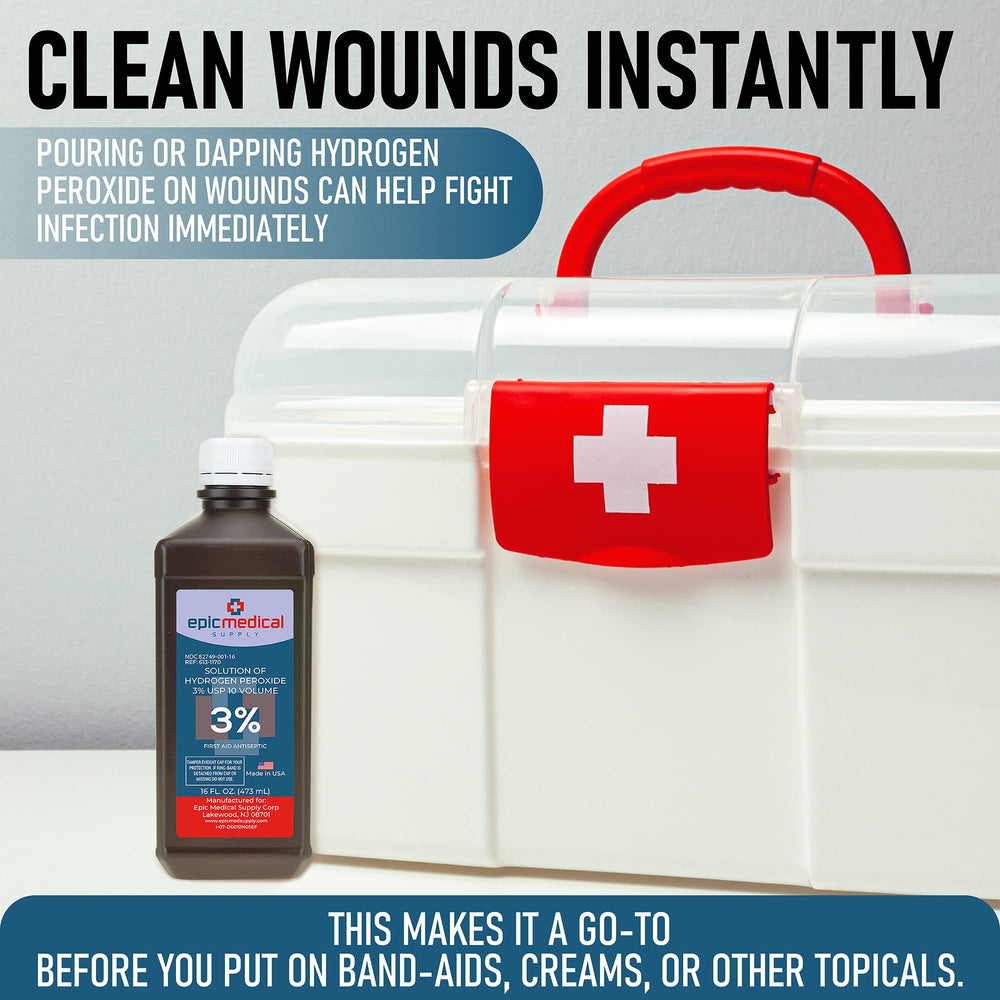 Epic Medical Supply H2O2 3% tamper-evident packaging builds trust in safety.