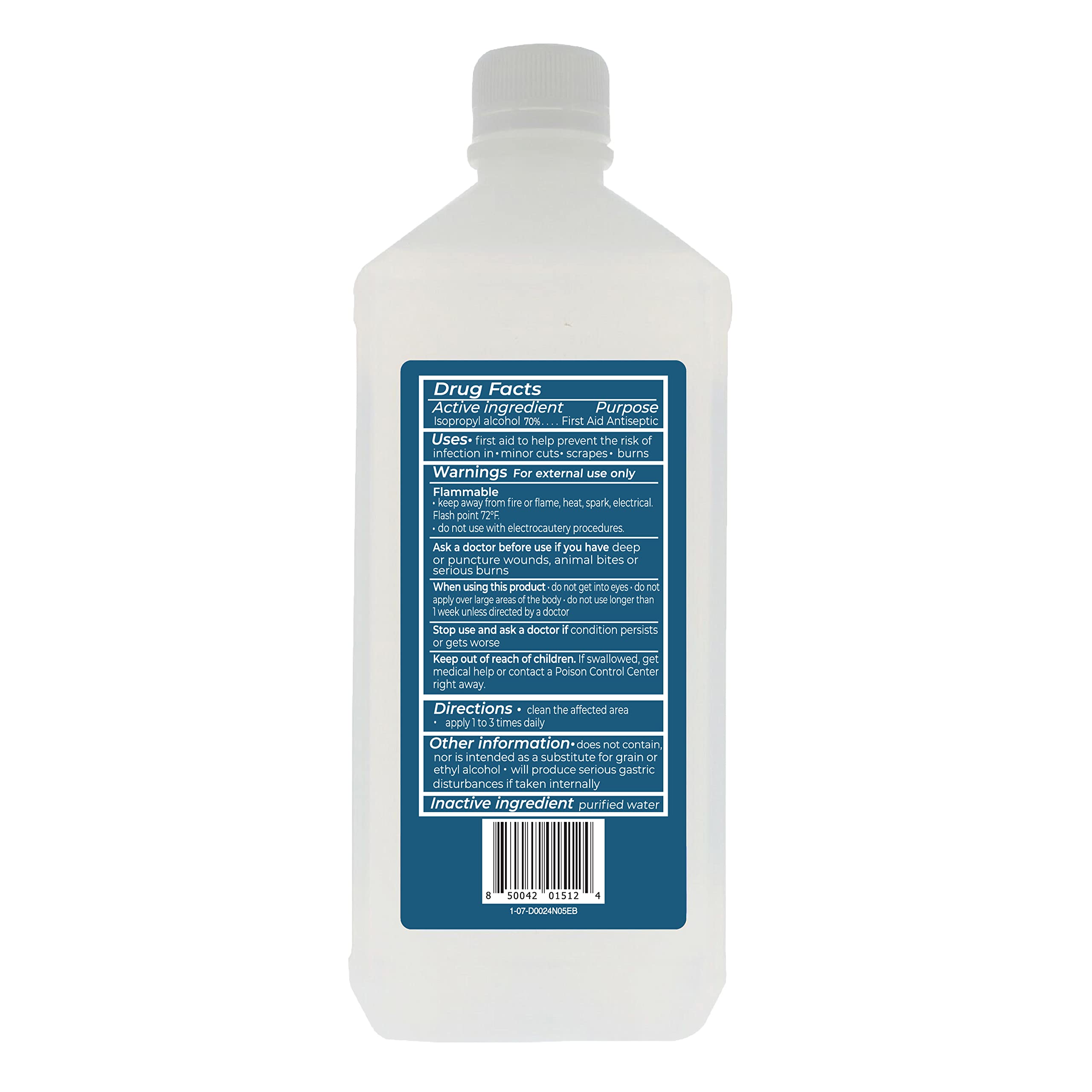 Epic Medical Supply Isopropyl Alcohol 70% bottle stored in a cabinet