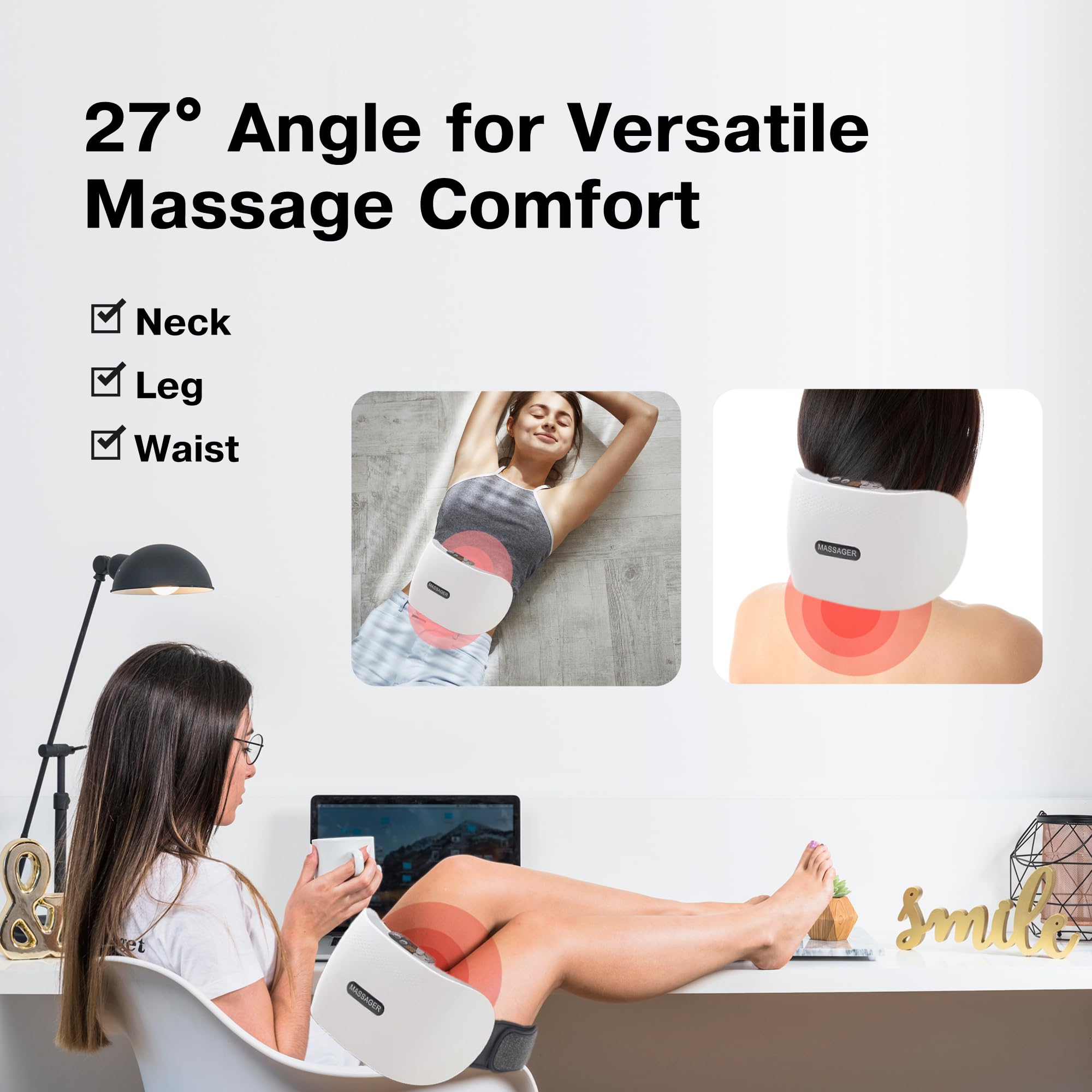 EpixCare Abdominal Massager Belt ergonomic 27 design fits snugly around the waist.