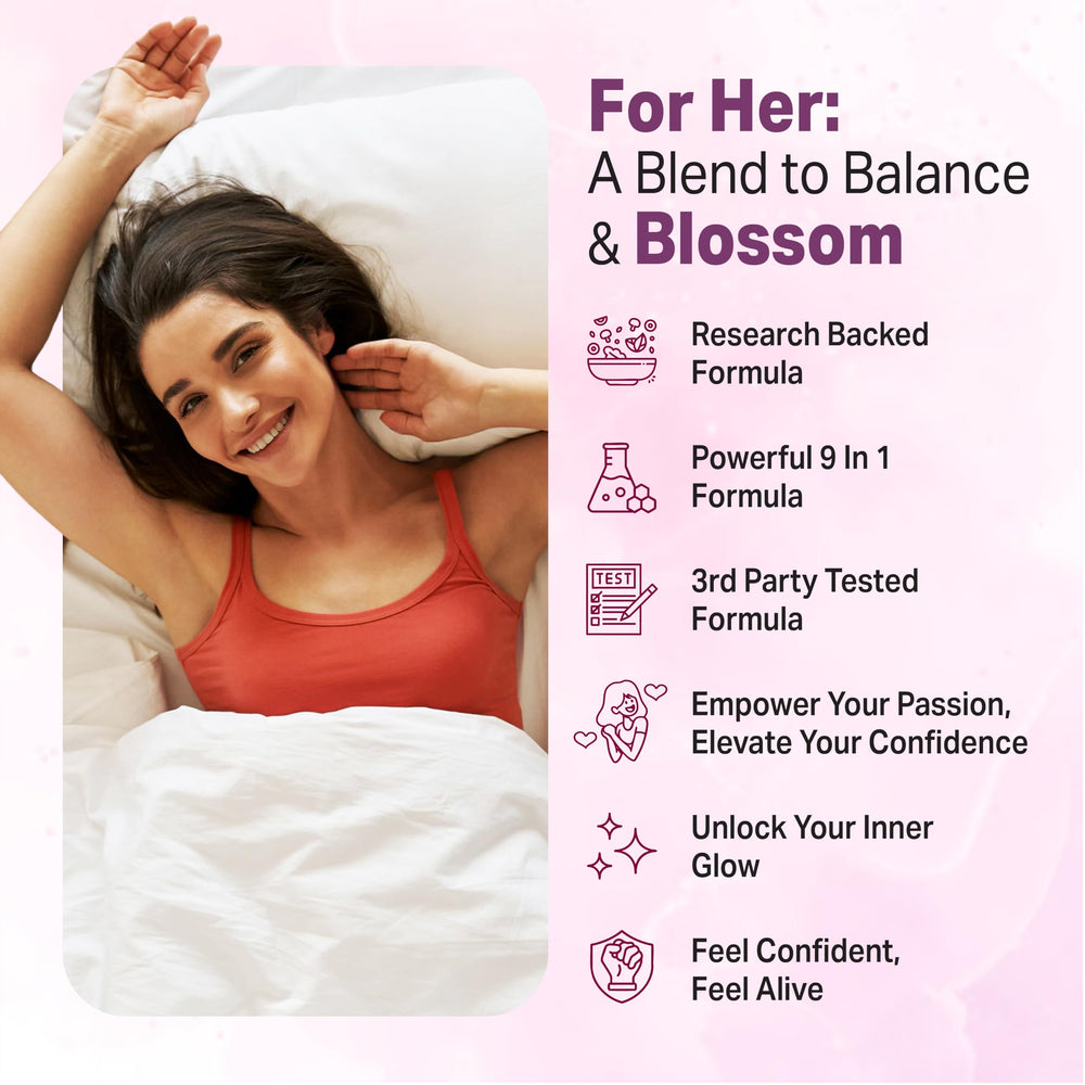 A photo of Libido for Her dosage capsules conveying energy and vitality potential.