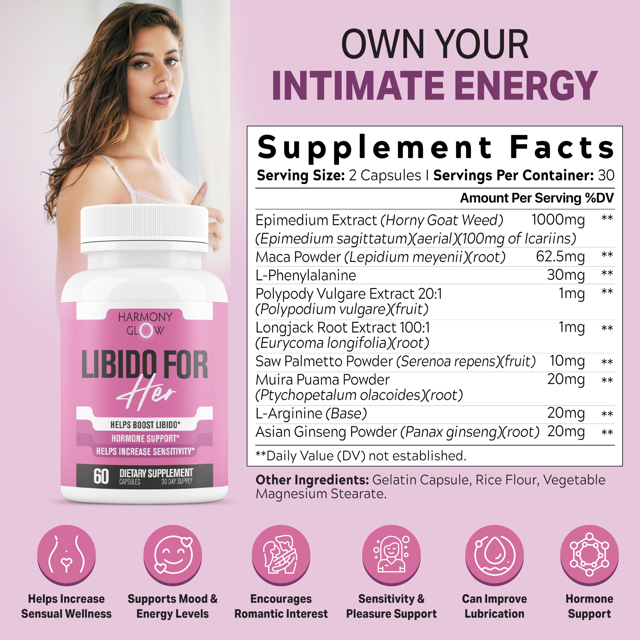 EPN Libido for Her ingredient bottle shot highlighting hormonal balance support.