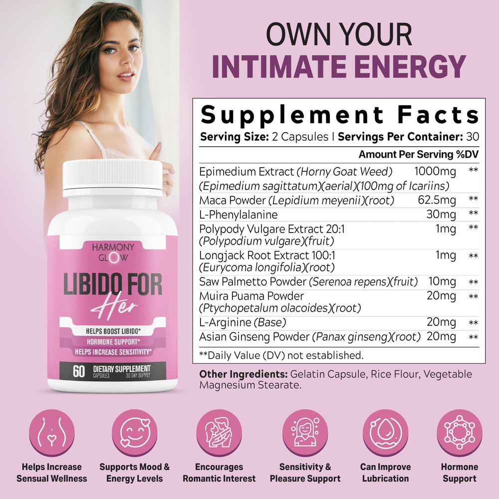 EPN Libido for Her ingredient bottle shot highlighting hormonal balance support.