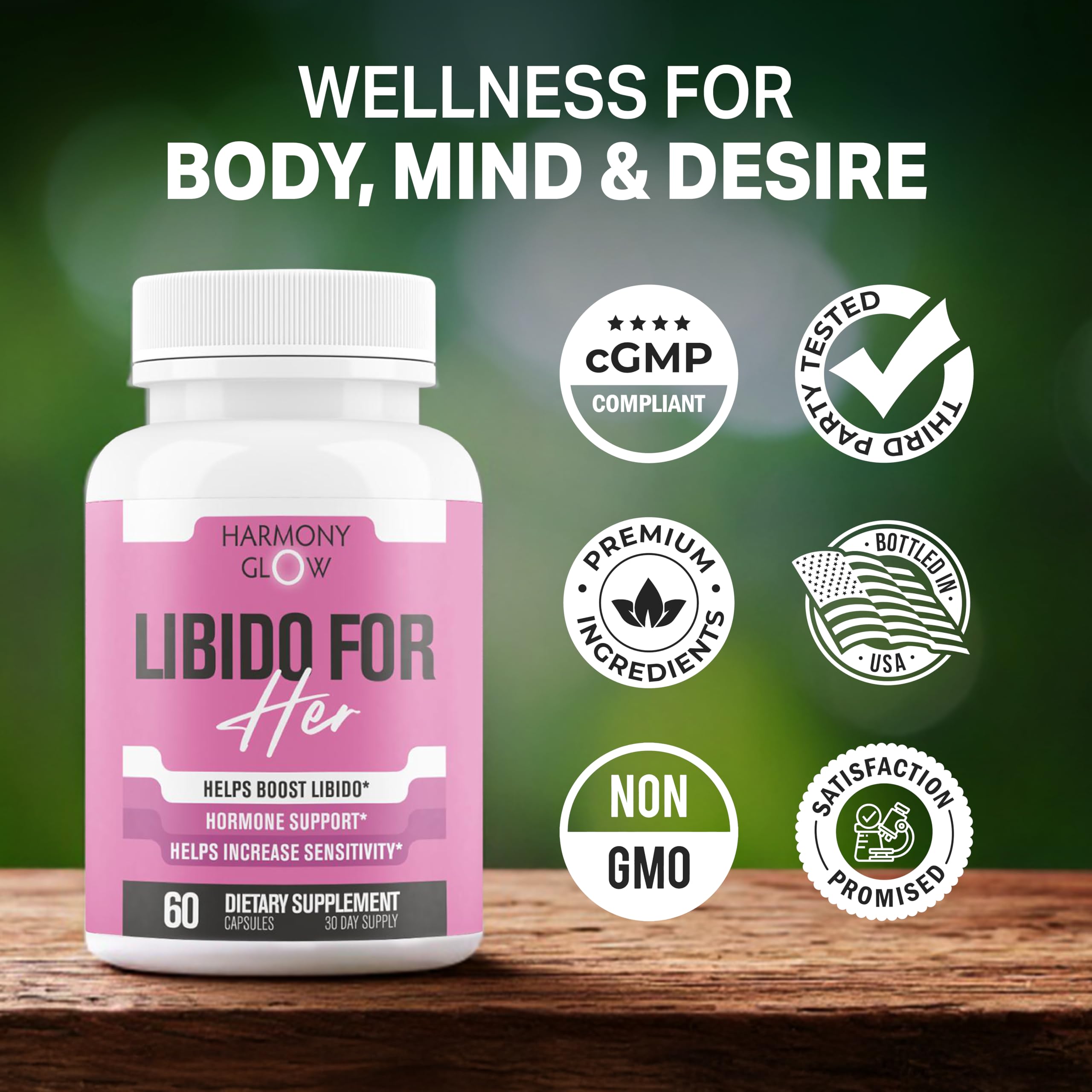 EPN Libido for Her label details illustrating natural ingredients and safe use.