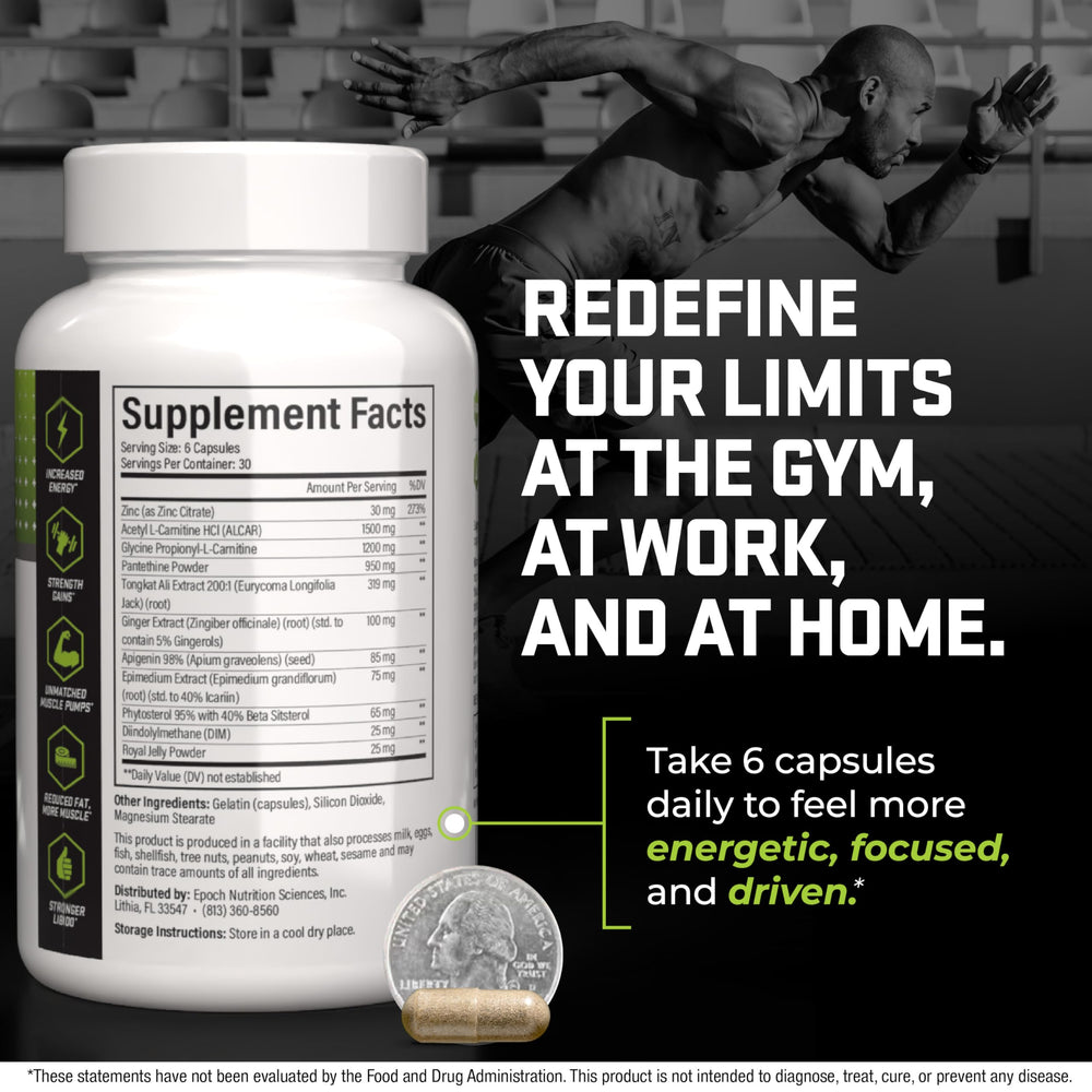 Epoch Nutrition Ultra Drive bottle front view with sleek, ready-to-use daily formula