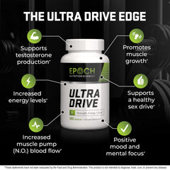 Epoch Nutrition Ultra Drive capsules close-up highlighting compact daily performance support