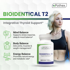 EPOTHEX Bioidentical T2 capsules lined up for daily use