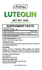 Epothex Pure Luteolin Powder produced in GMP facility ensuring quality control.