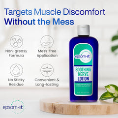 EPSOM-IT lotion applied to leg for easy daily massage