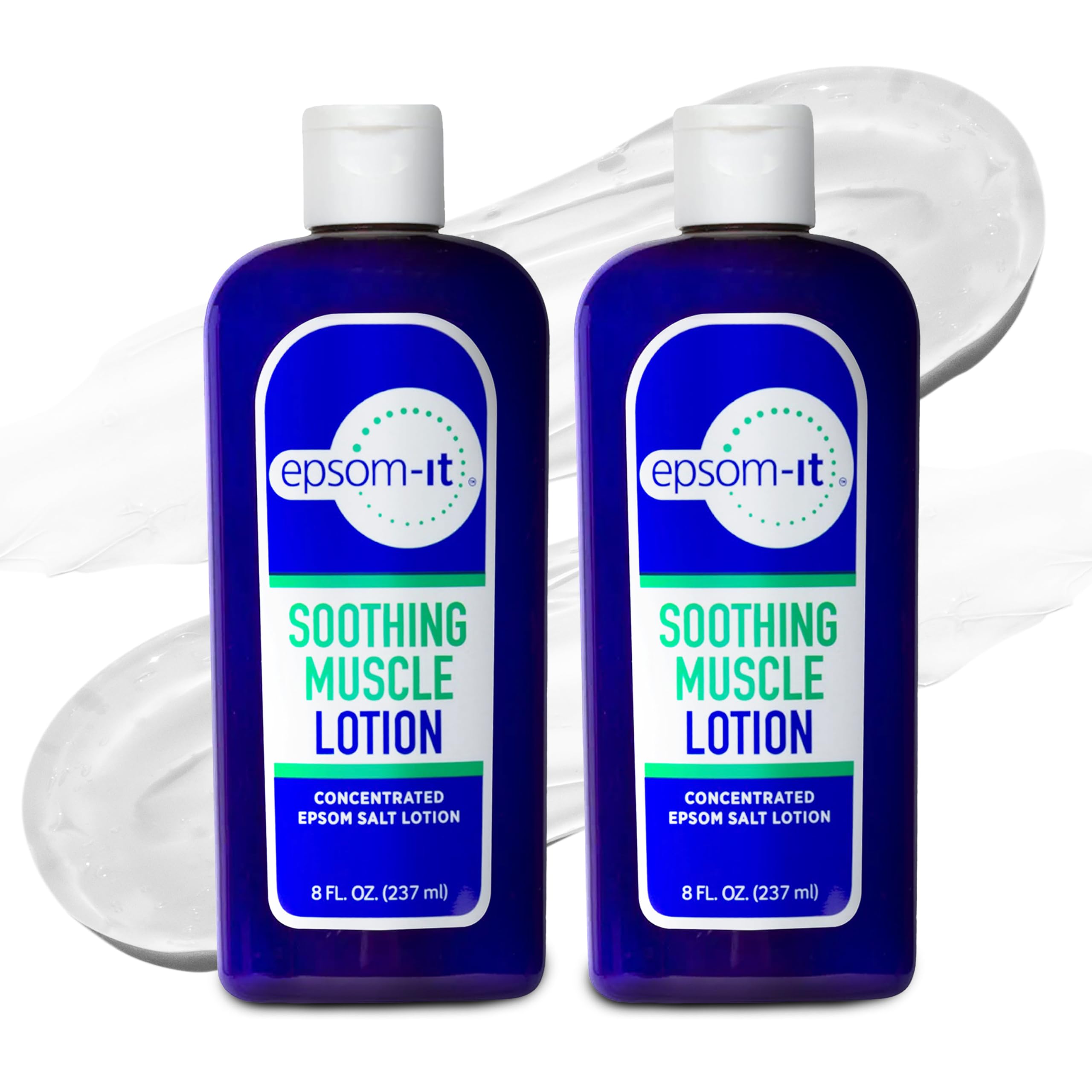 EPSOM-IT soothing muscle lotion bottle for quick, non-greasy relief.