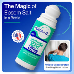 EPSOM-IT soothing nerve lotion 2-pack packaging image highlighting value and convenience.