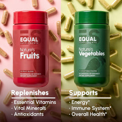 Equal Supplements GMP USA facility seal appears on packaging.