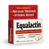 Equalactin Citrus Tablets bottle shown; supports occasional constipation relief and regularity.