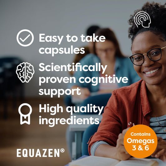 Equazen Eye Q capsules close-up highlighting soft gels for daily use