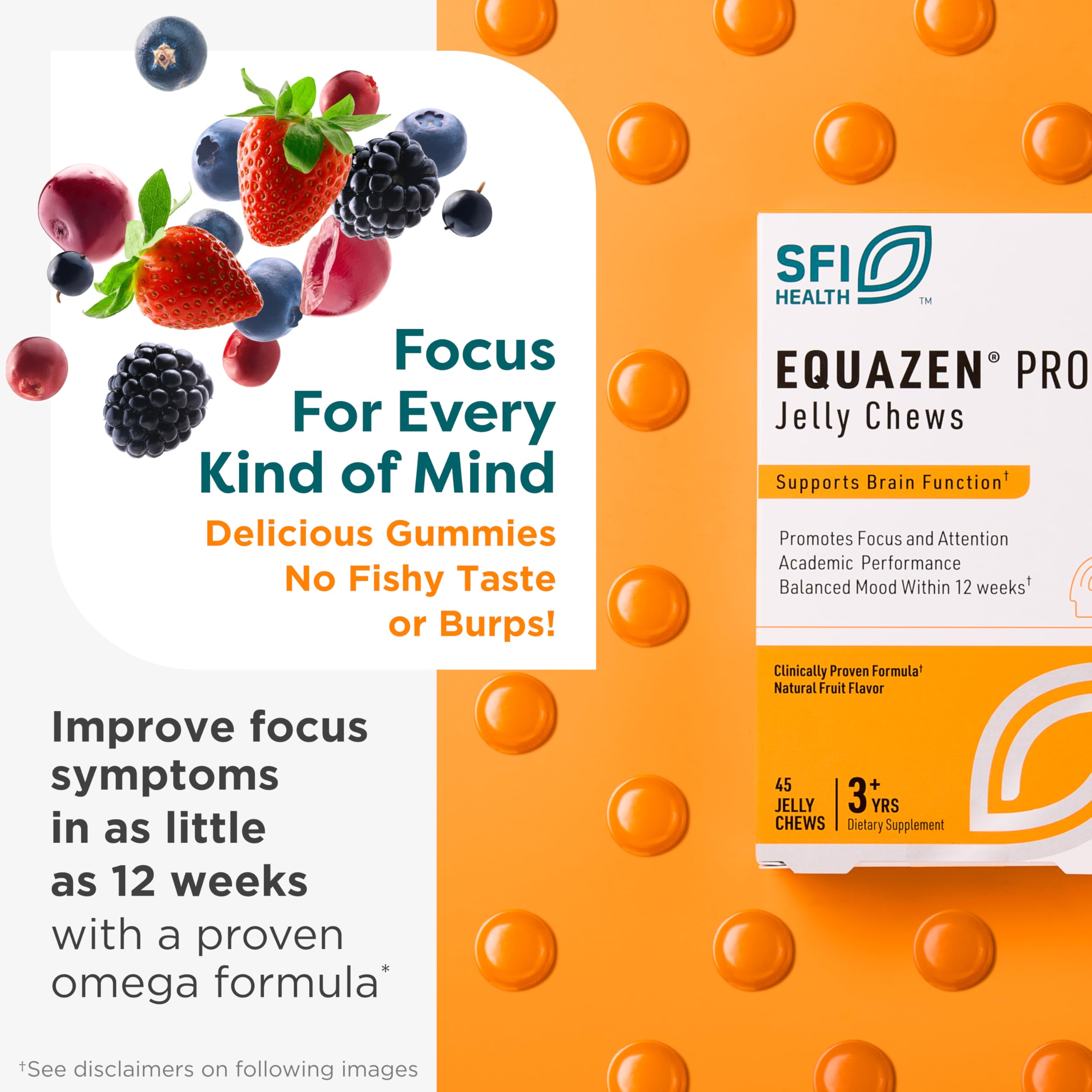 Equazen Pro SFI jelly chews close-up taste for kids.
