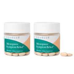 EQUELLE bottle with S-Equol label showing plant-based menopause support.