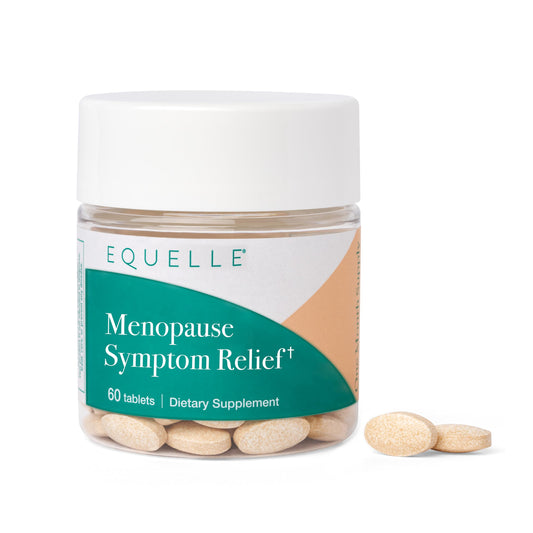 Equelle bottle pour demonstrates simple daily use for menopause relief.
